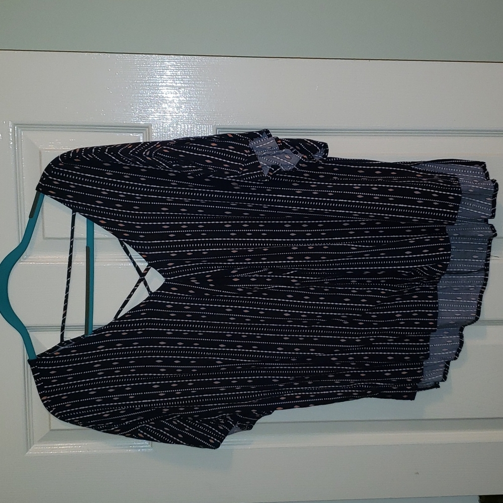 Bobeau Navy Blouse, XL